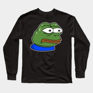 monkaS - White Outline Long Sleeve T-Shirt